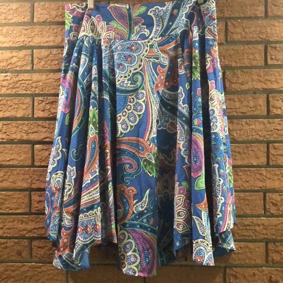 💠LAUREN RALPH LAUREN💠RUFFLED PAISLEY SKIRT💠 - Picture 5 of 9